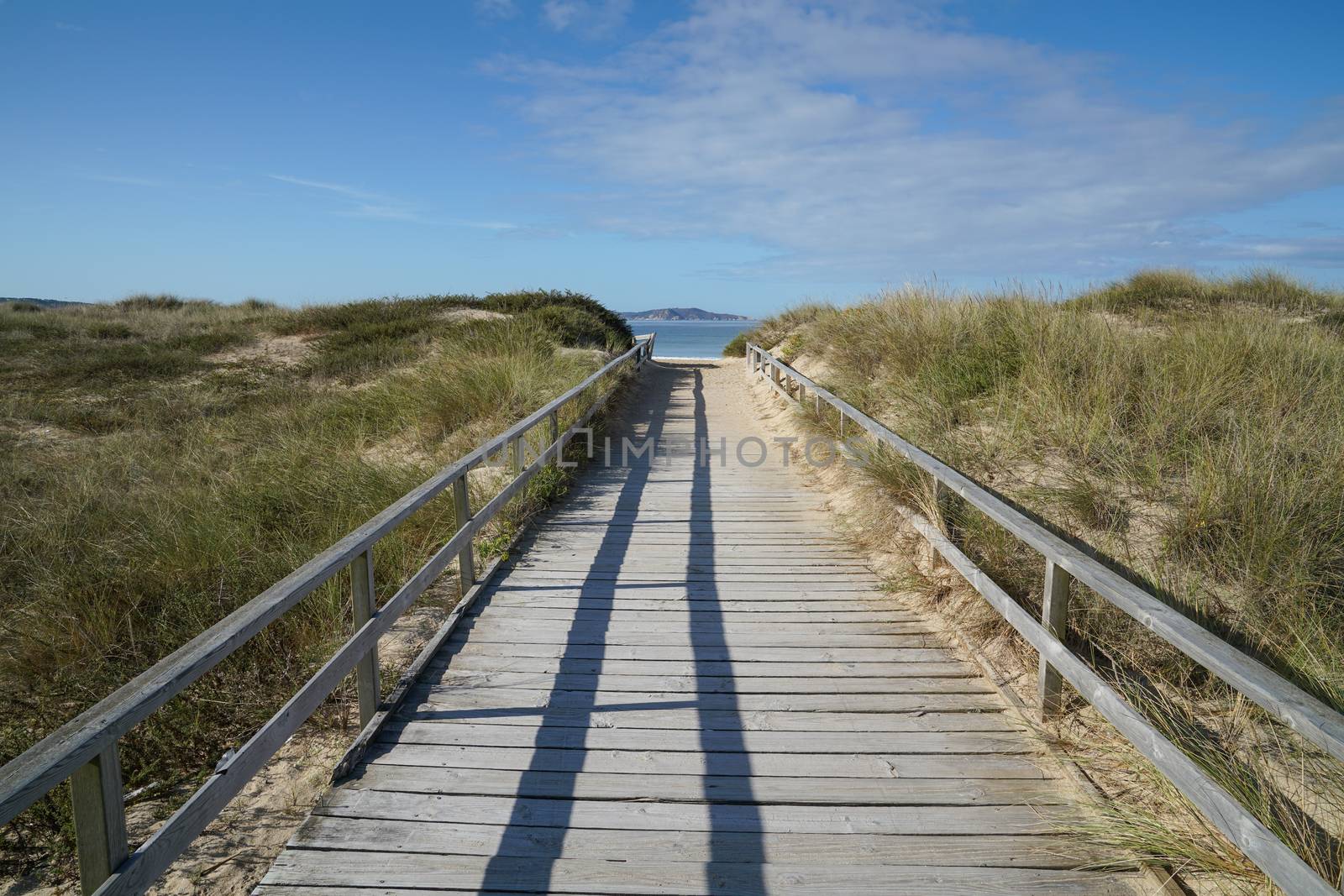 Beautiful beach Playa de A Lanzada close to O Grove, coast of Galicia, Spain 