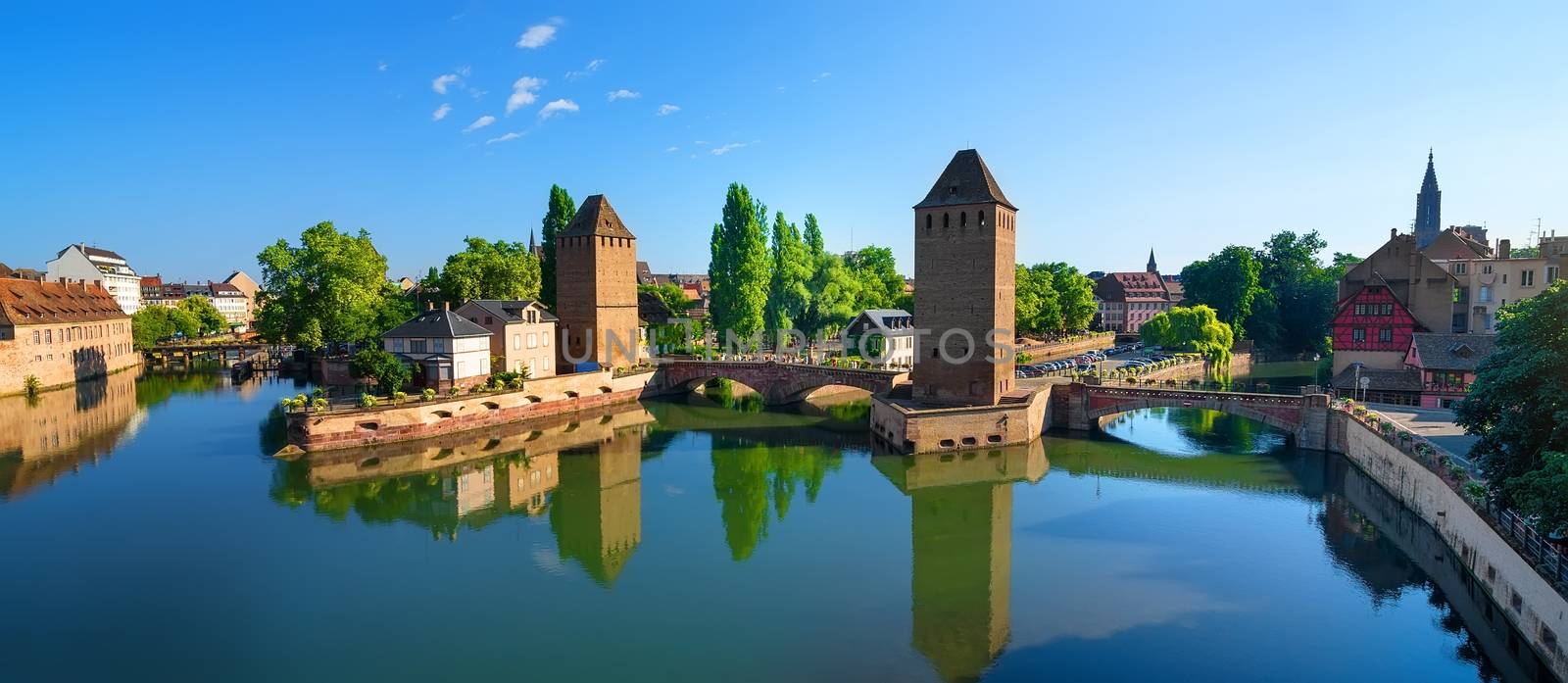 Covered bridge Pont Couverts in Strasbourgh in the district Petite France, Alsace