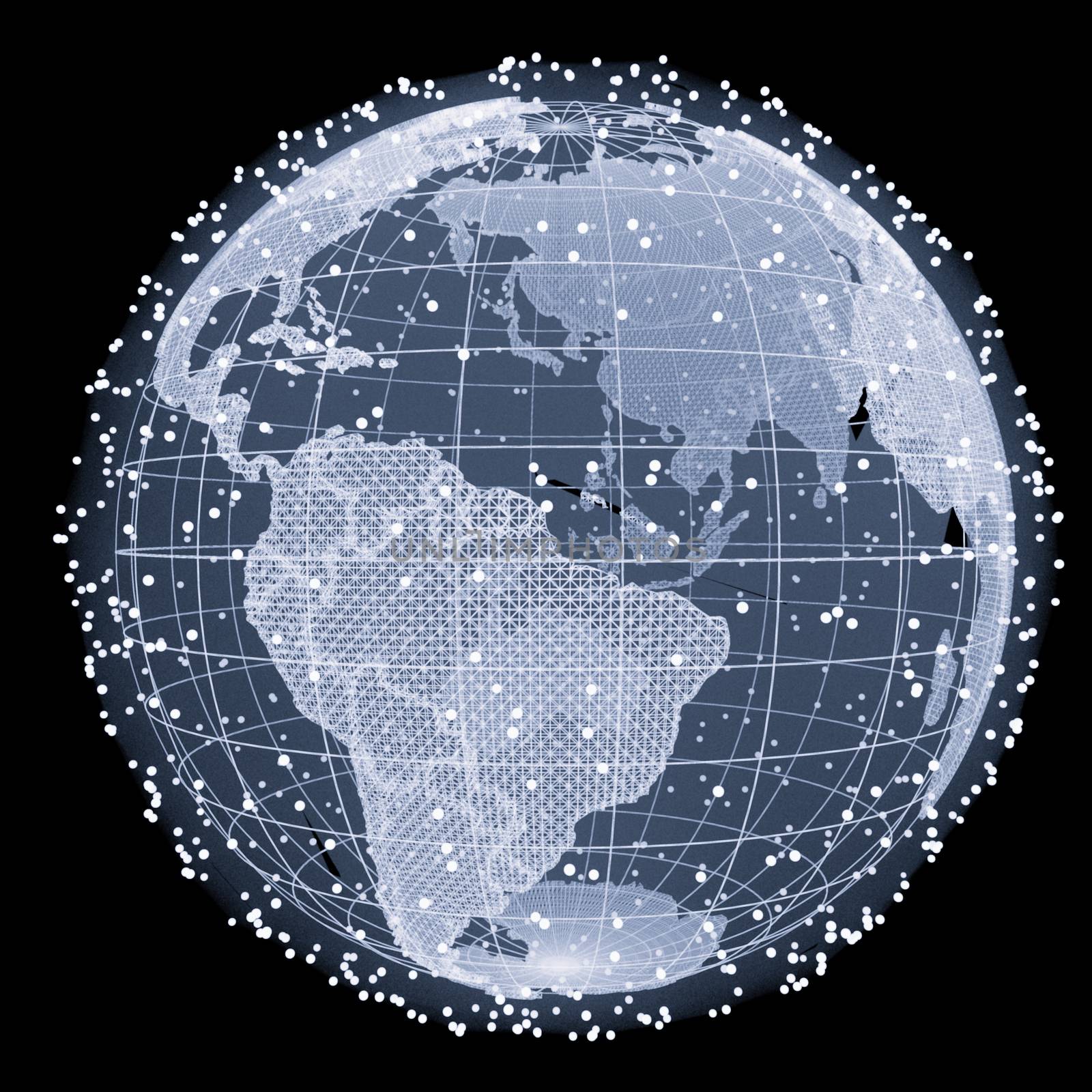 Abstract Telecommunication Earth Map by cherezoff