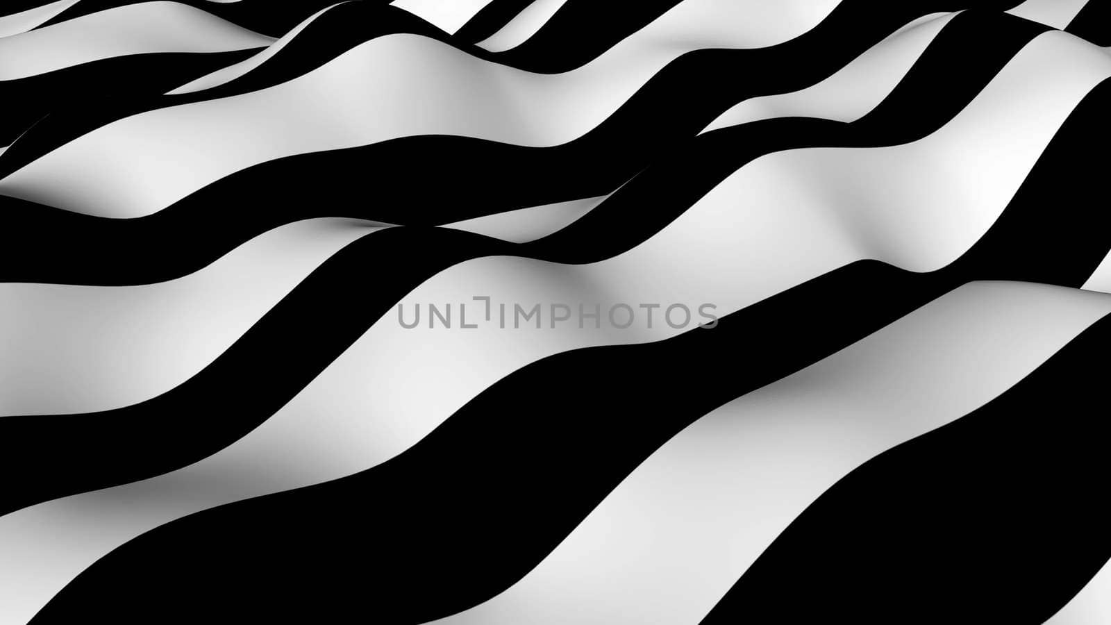 Abstract background with waving of colorful stripes. 3d rendering