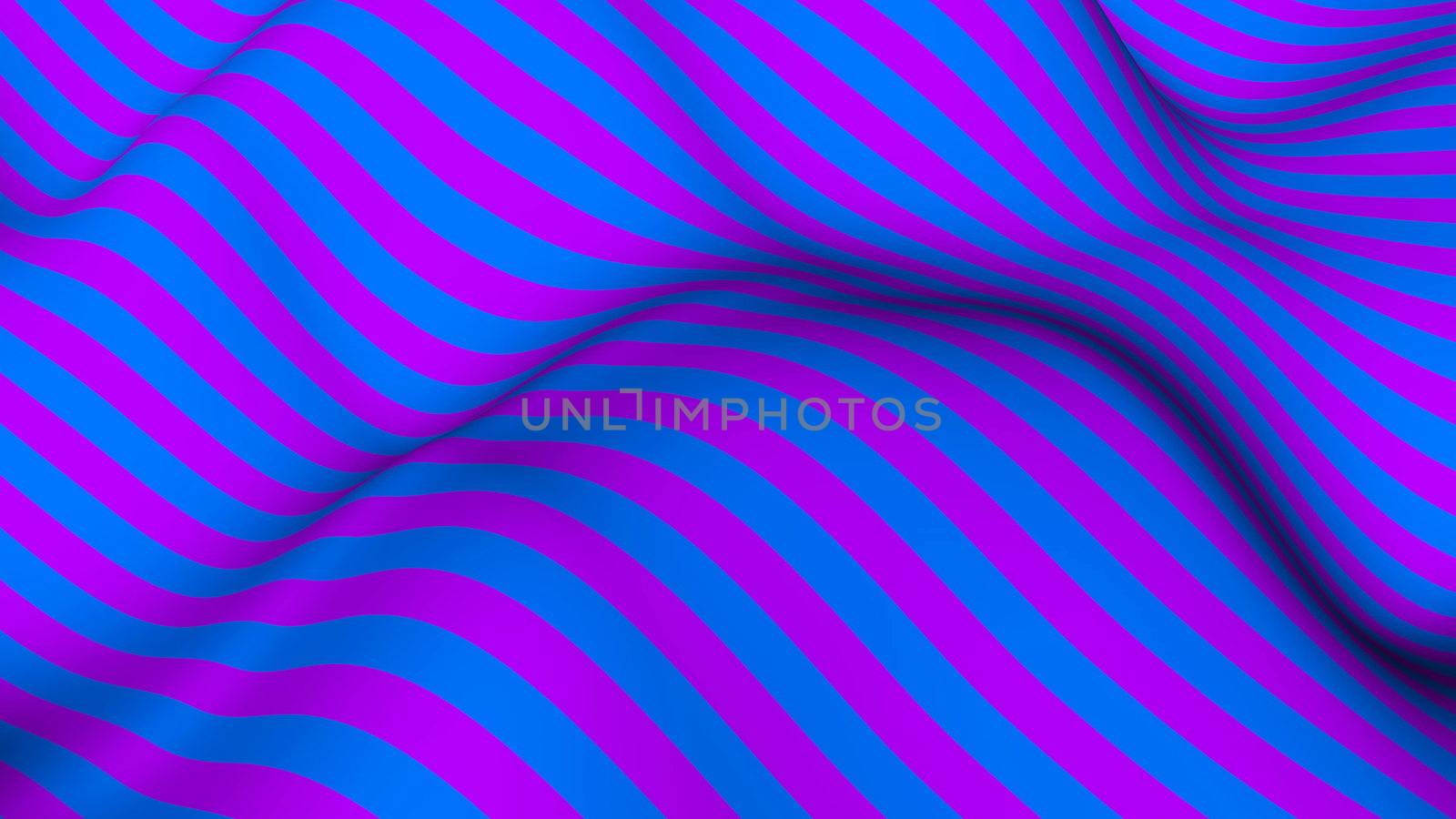 Abstract background with waving of colorful stripes. 3d rendering