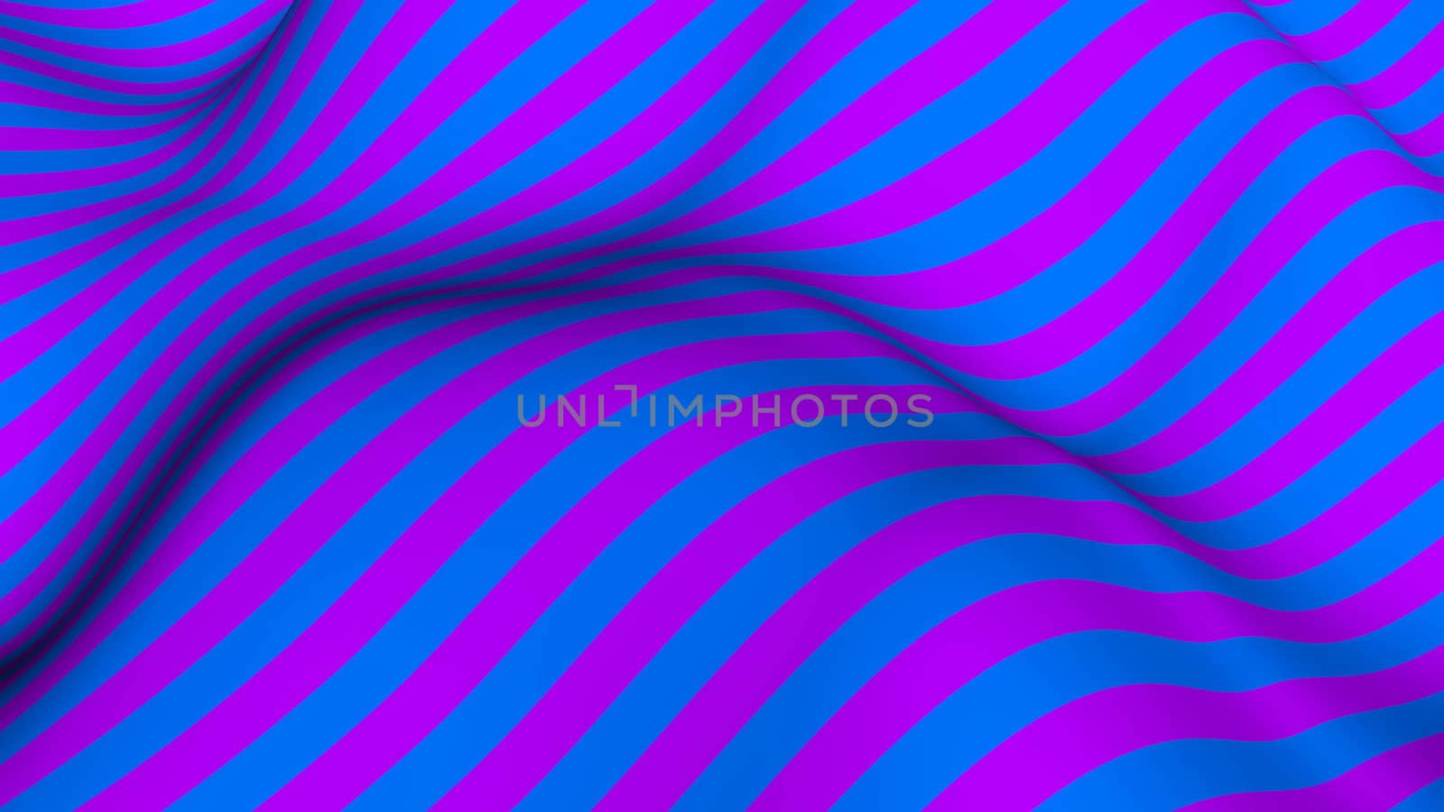 Abstract background with waving of colorful stripes. 3d rendering