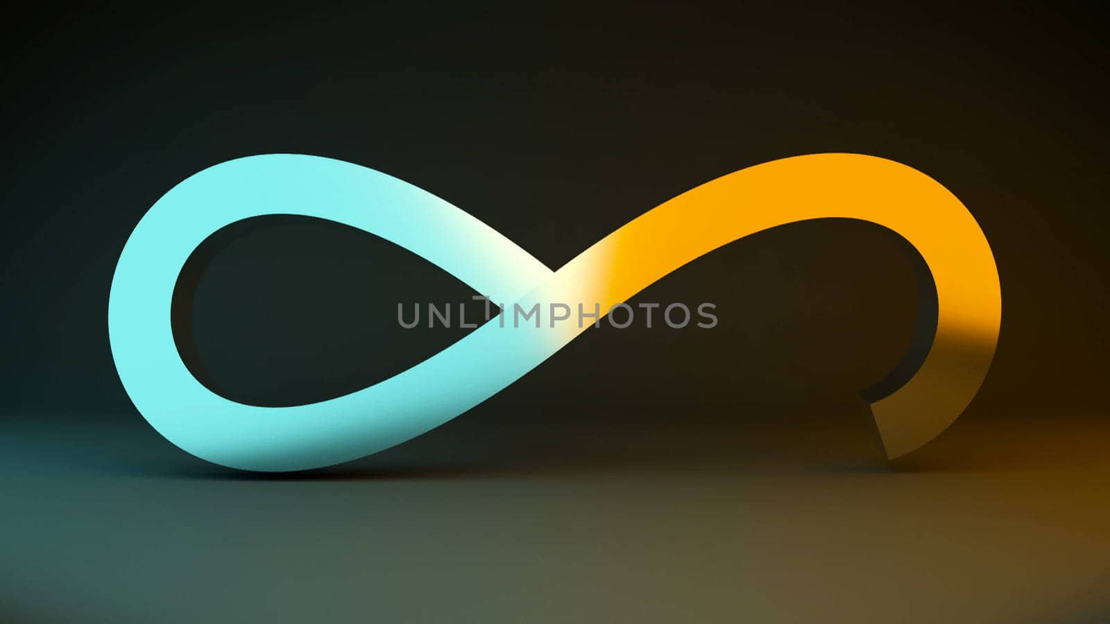 Abstract background with metal infinity sign. Digital background by nolimit046