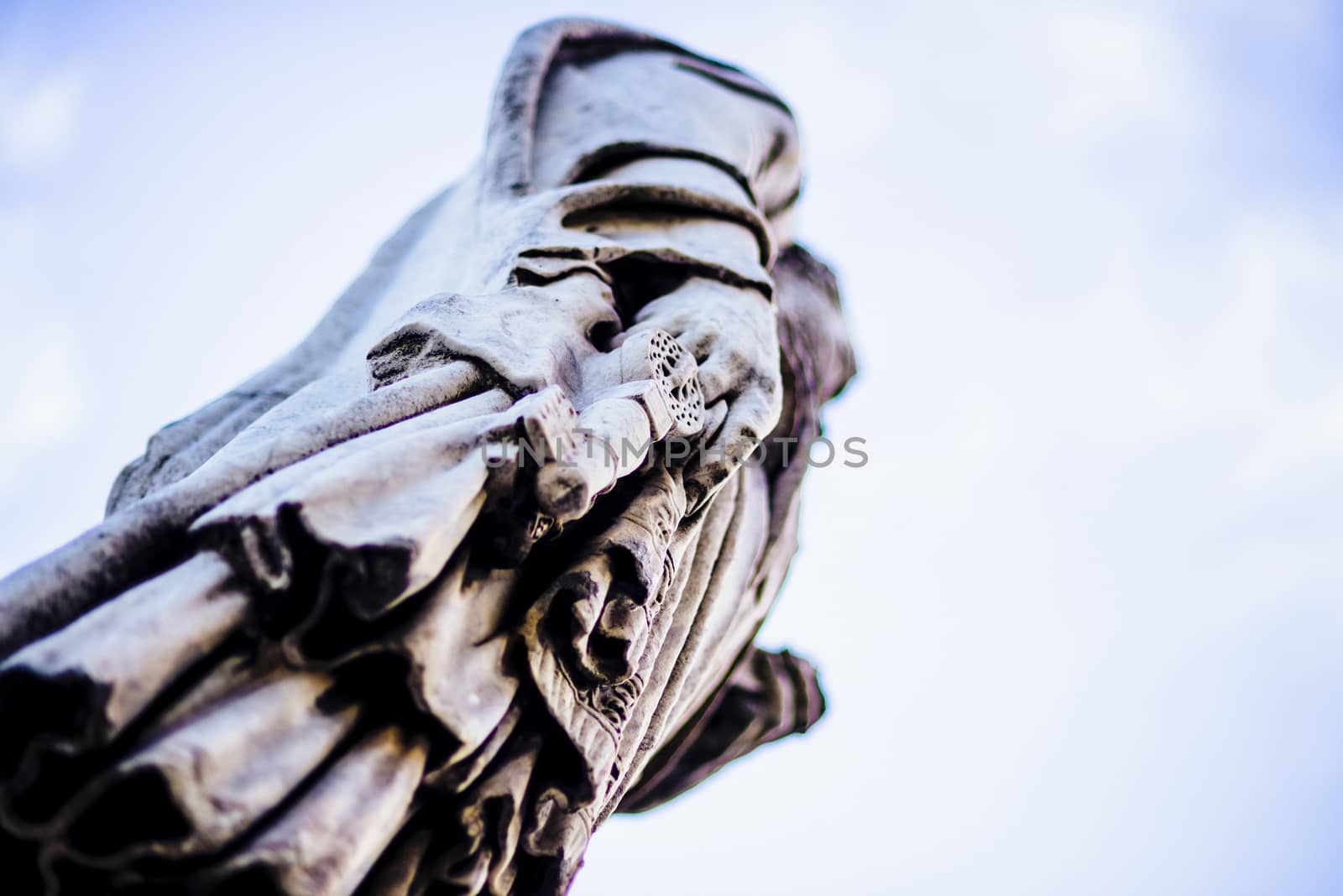 Italy, Rome, Castel Sant'Angelo, statue of St. Peter at the head of the bridge