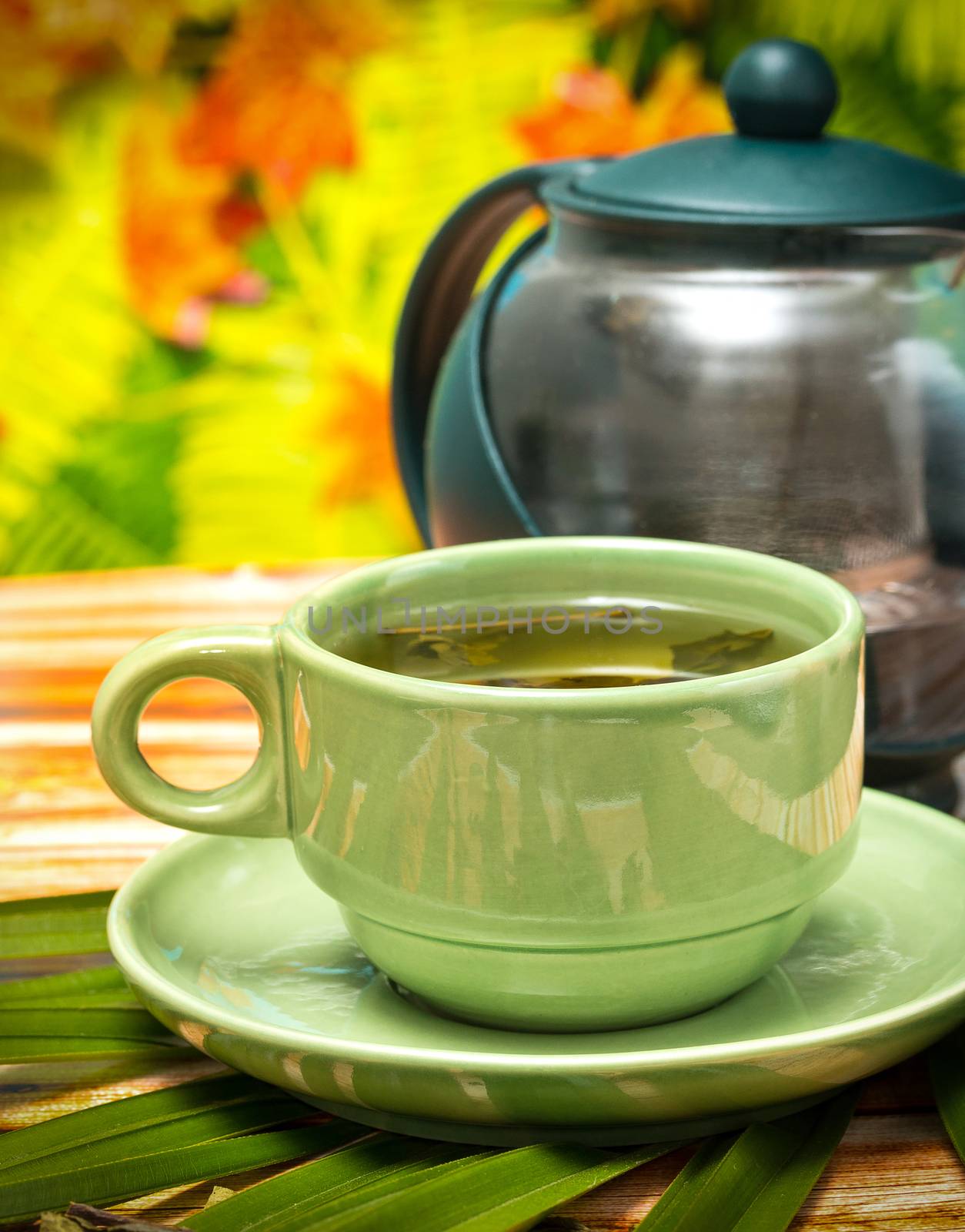 Outdoor Green Tea Representing Cafe Restaurants And Drinks