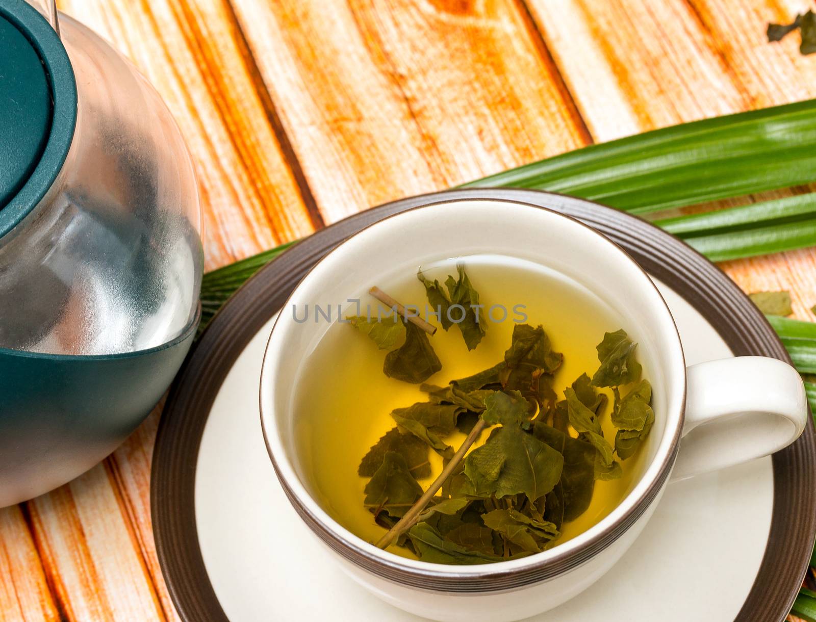 Brewed Green Tea Representing Restaurant Refreshing And Beverage