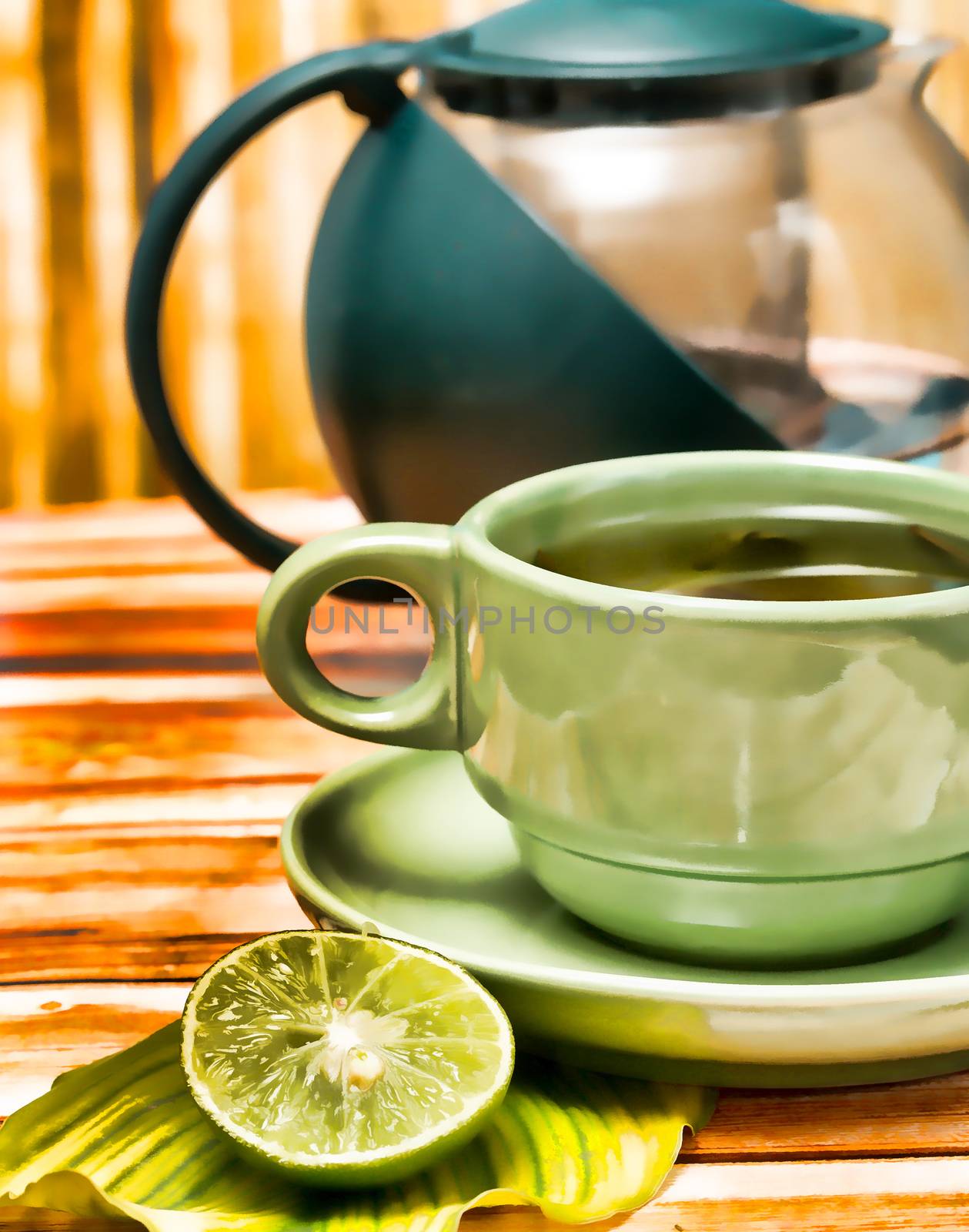 Lime Tea Refreshment Showing Drinks Fruits And Cafes