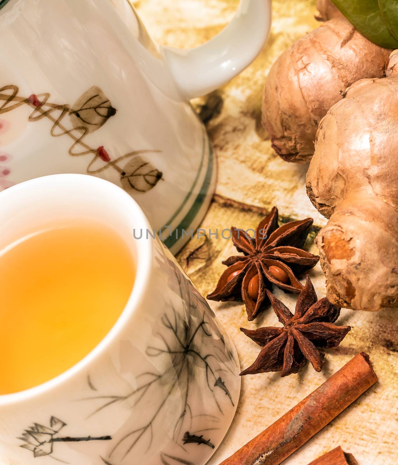 Chinese Ginger Tea Representing Refreshment Herbals And Refreshments