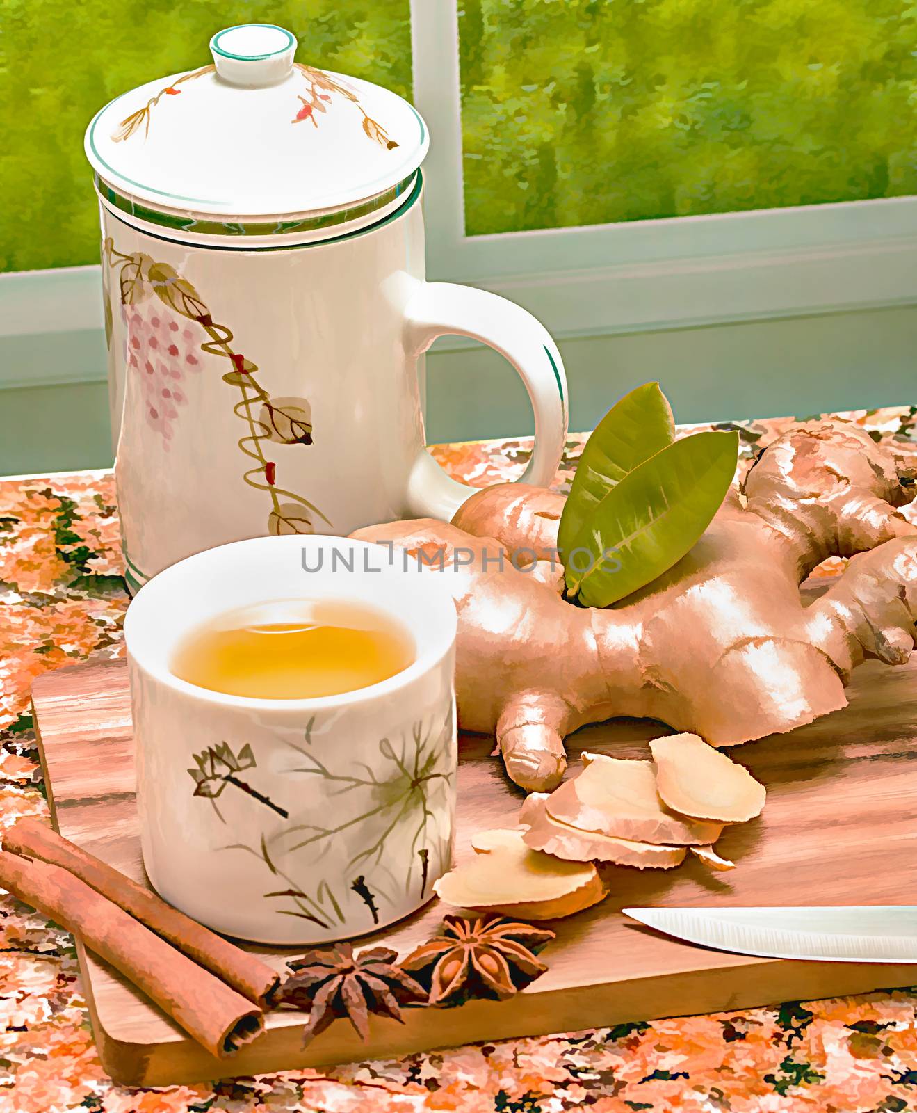 Ginger Tea Cup Indicating Drinks Spiced And Refreshment