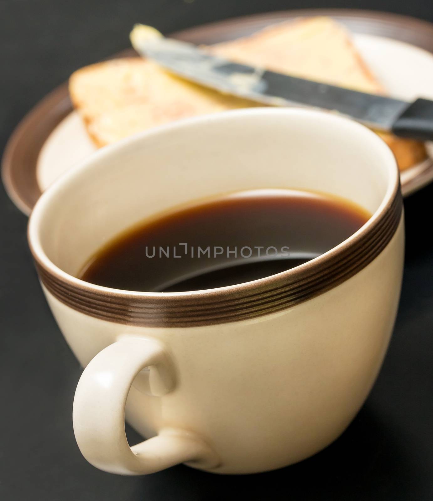 Bread And Coffee Indicating Morning Meal And Restaurant