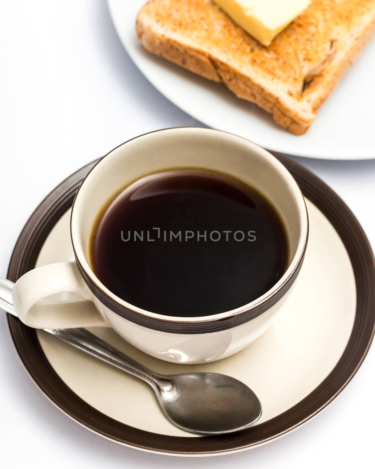 Breakfast Butter Toast Representing Toasted Bread And Cafeterias