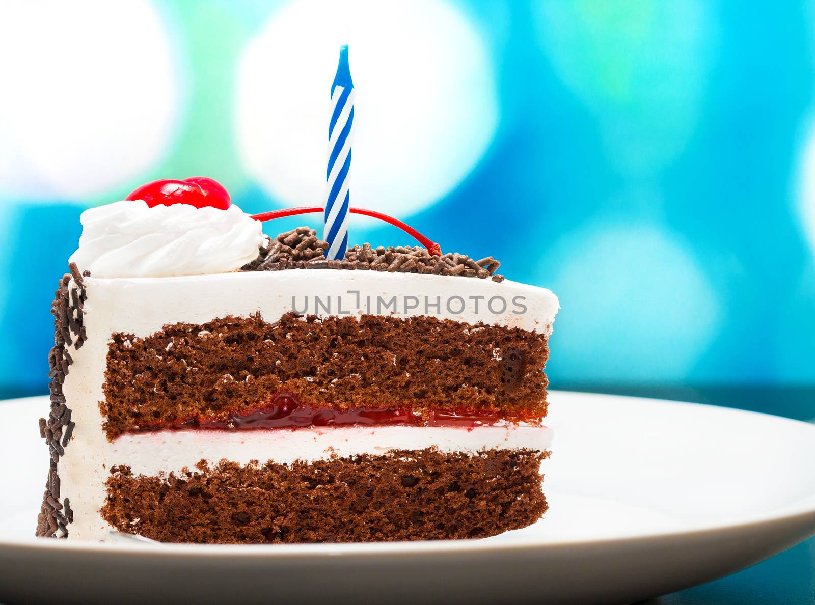 Chocolate Birthday Cake Represents Black Forest And Appetizing  by stuartmiles