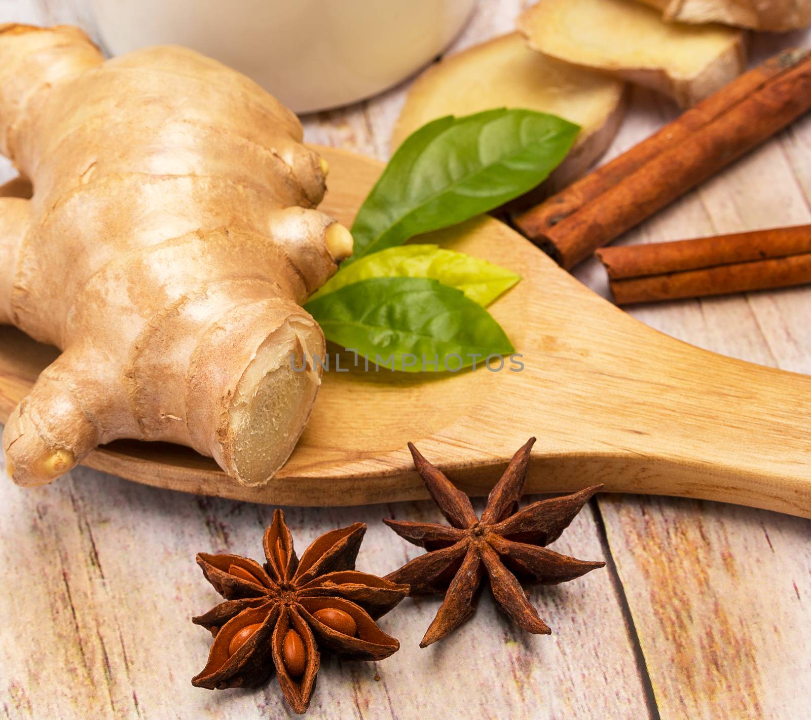 Japanese Ginger Tea Showing Star Anise And Refresh