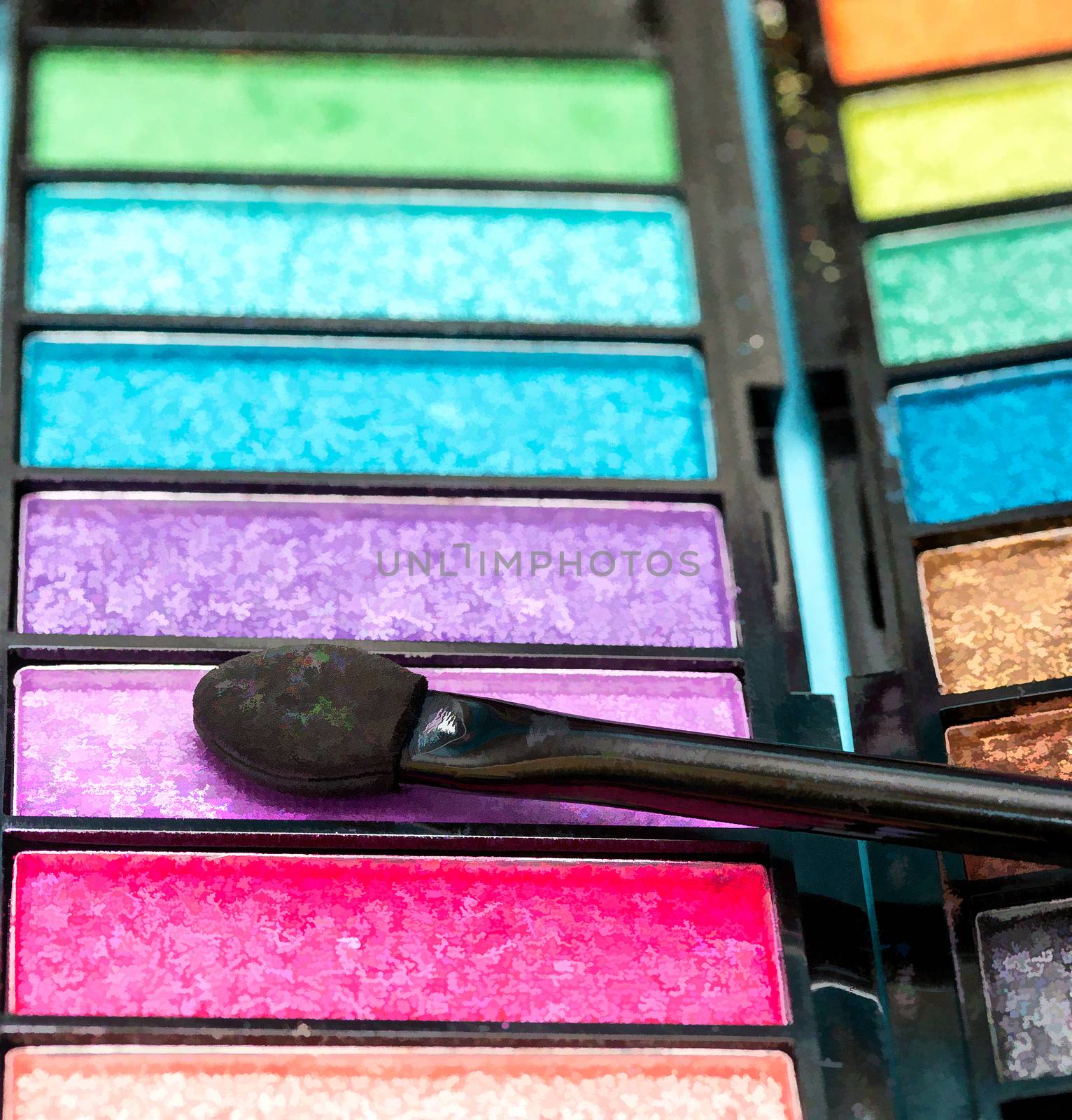 Eye Shadow Makeups Representing Beauty Product And Applicators