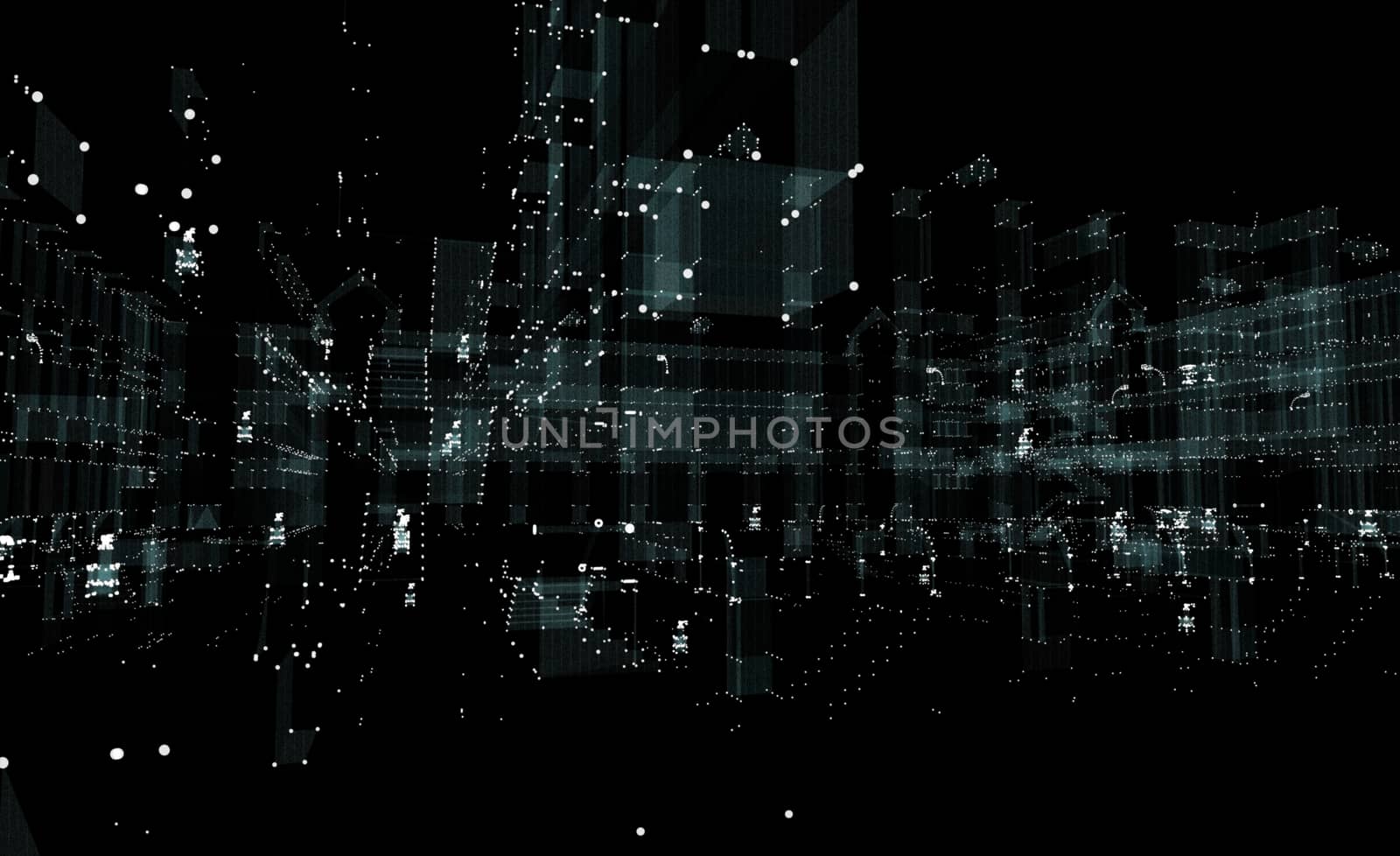 Cityscape futuristic 3d city neon light by cherezoff