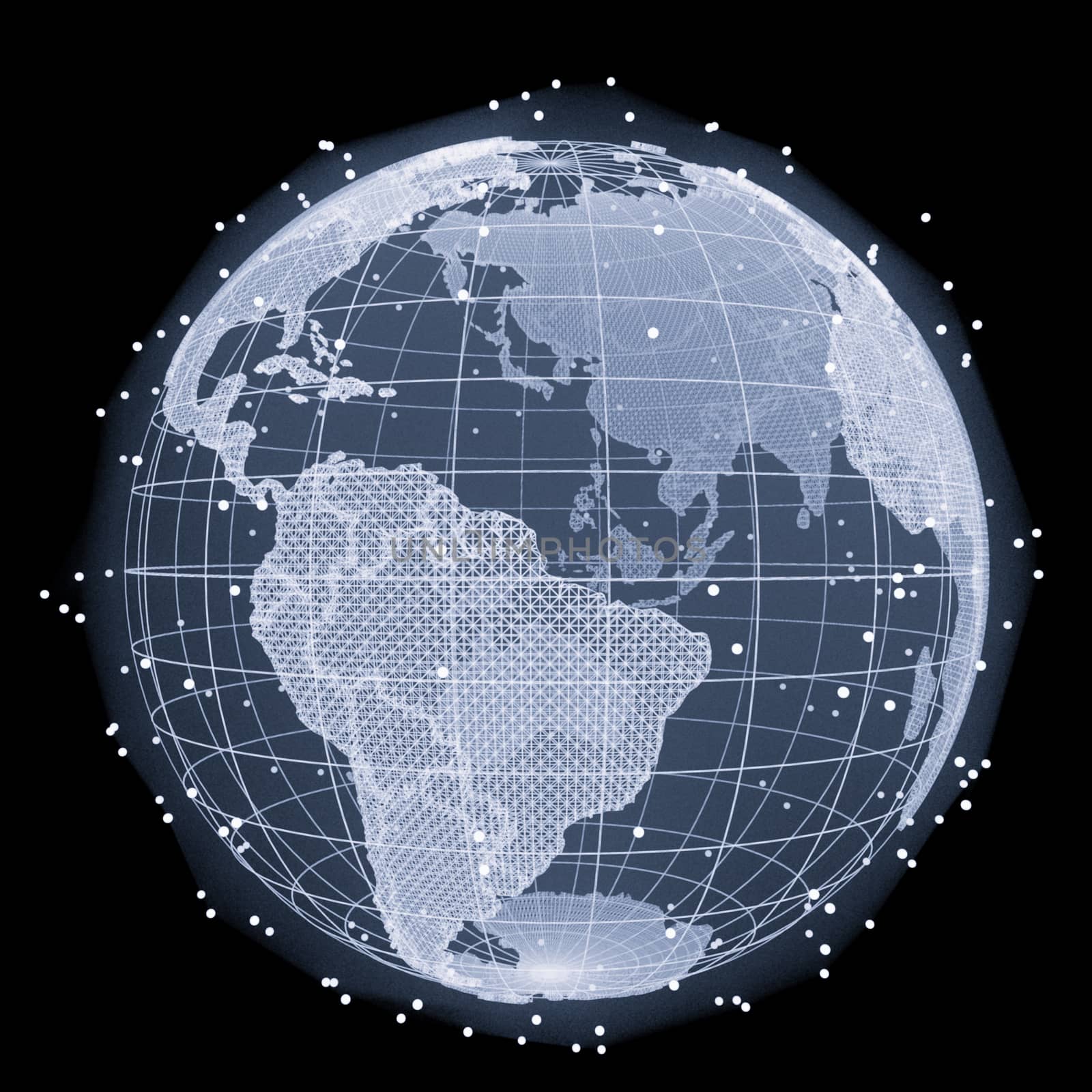 Abstract Telecommunication Earth Map by cherezoff