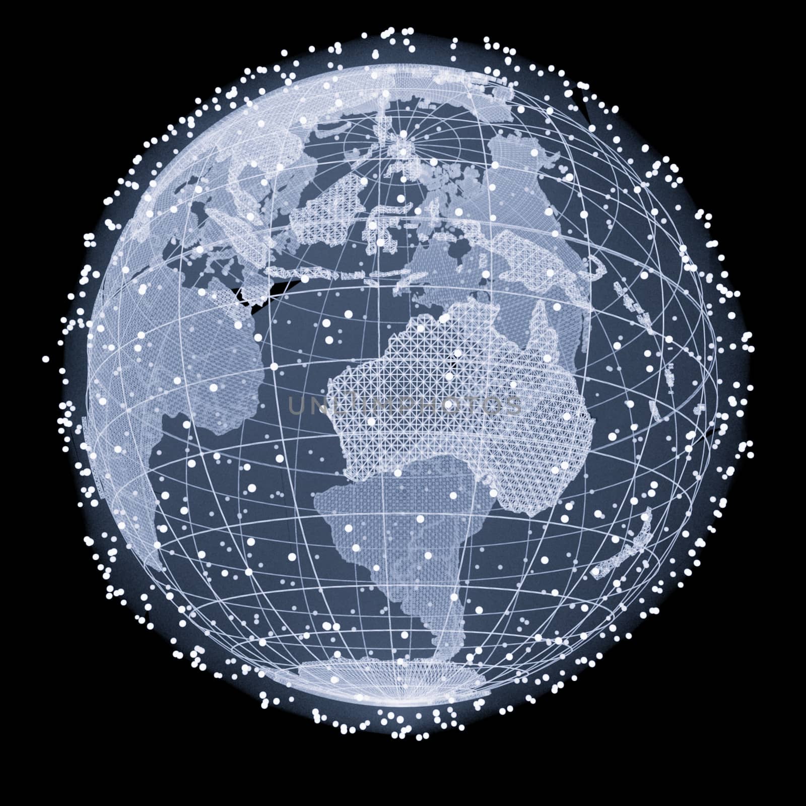 Abstract Telecommunication Earth Map by cherezoff