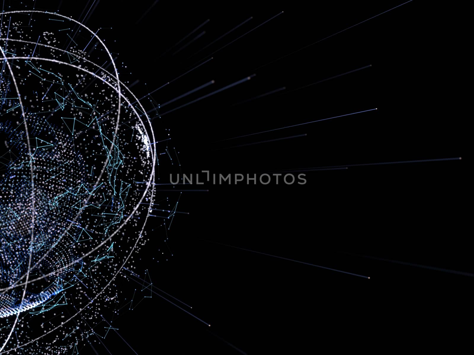 World map of points, lines. Global network connection. 3d illustration