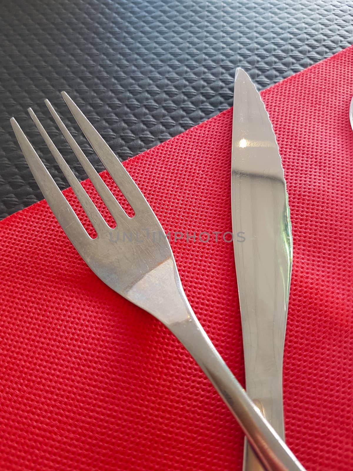 Fork and Knife in a French Restaurant