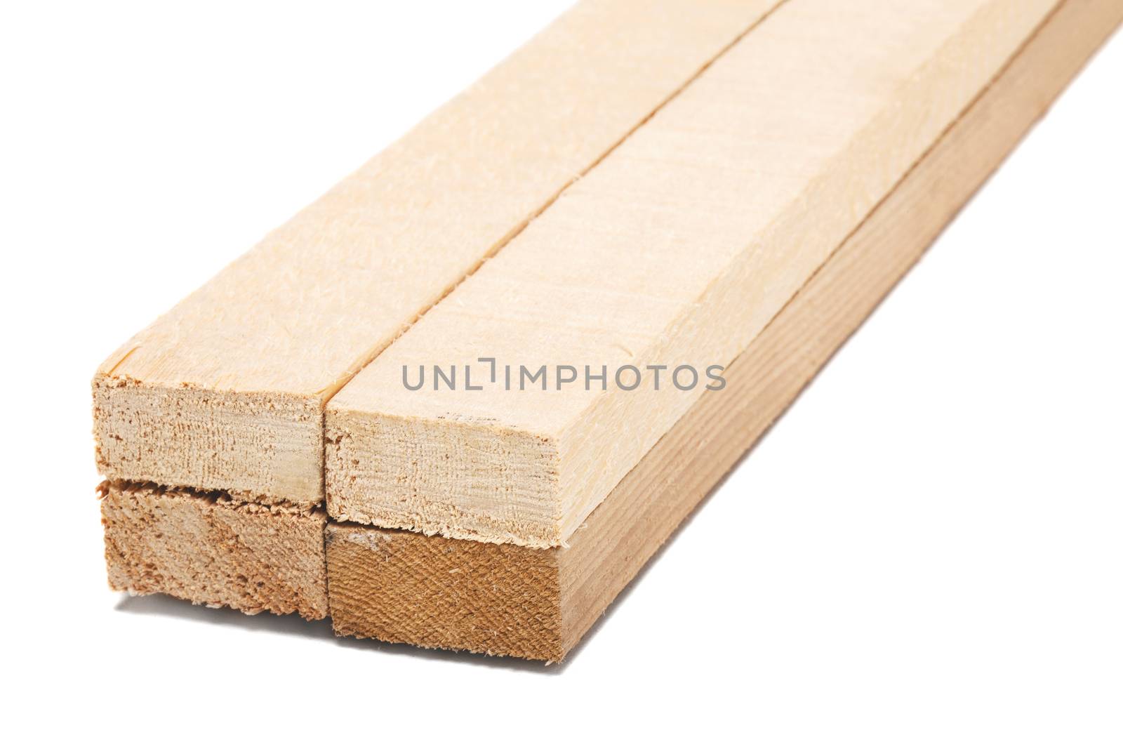 wooden beams isolated on white by kokimk