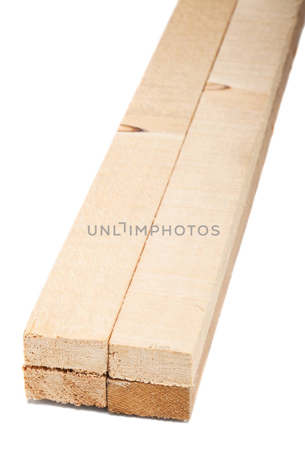 wooden beams isolated on white by kokimk