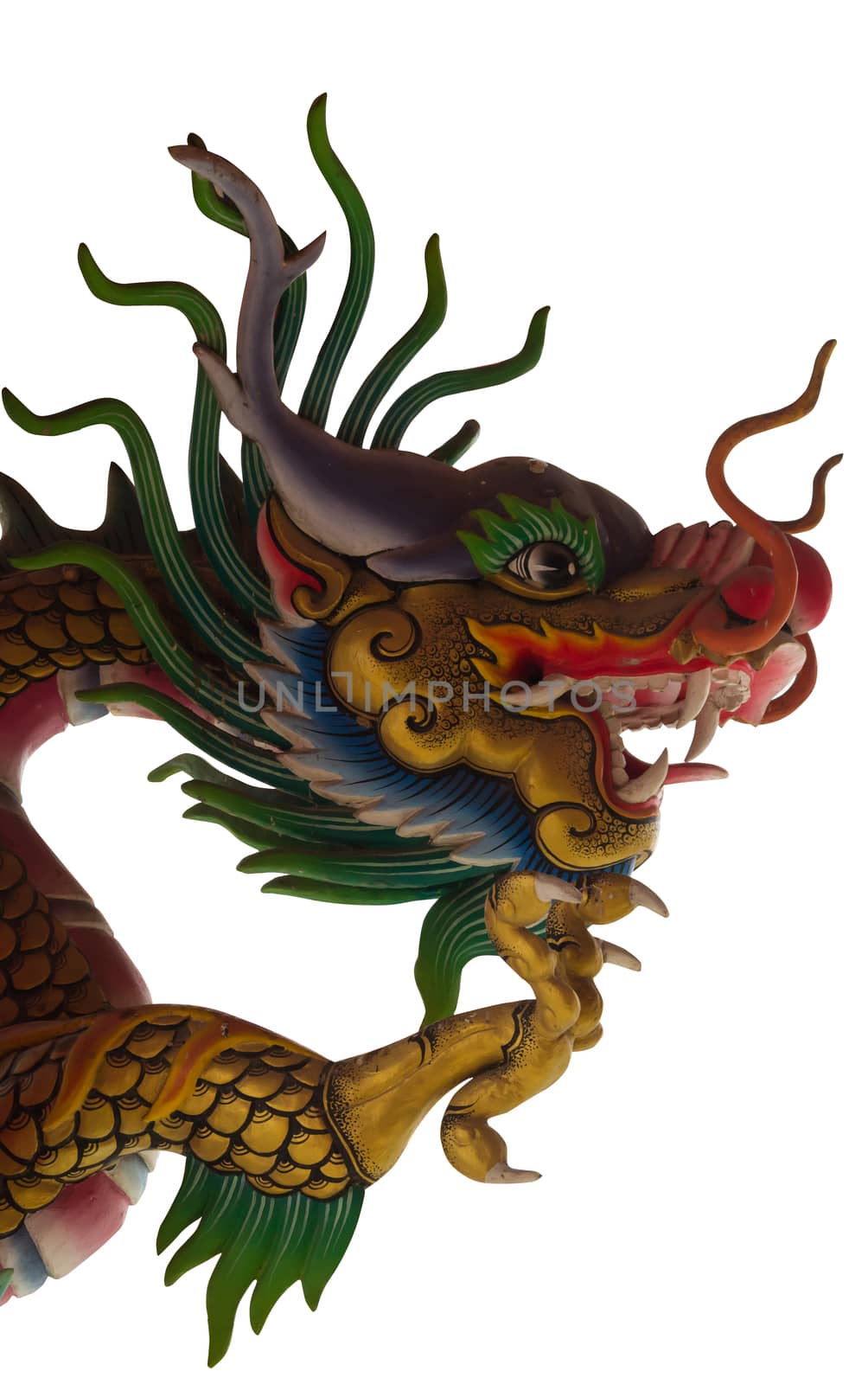 Dragon statue on white background. by nikonlike