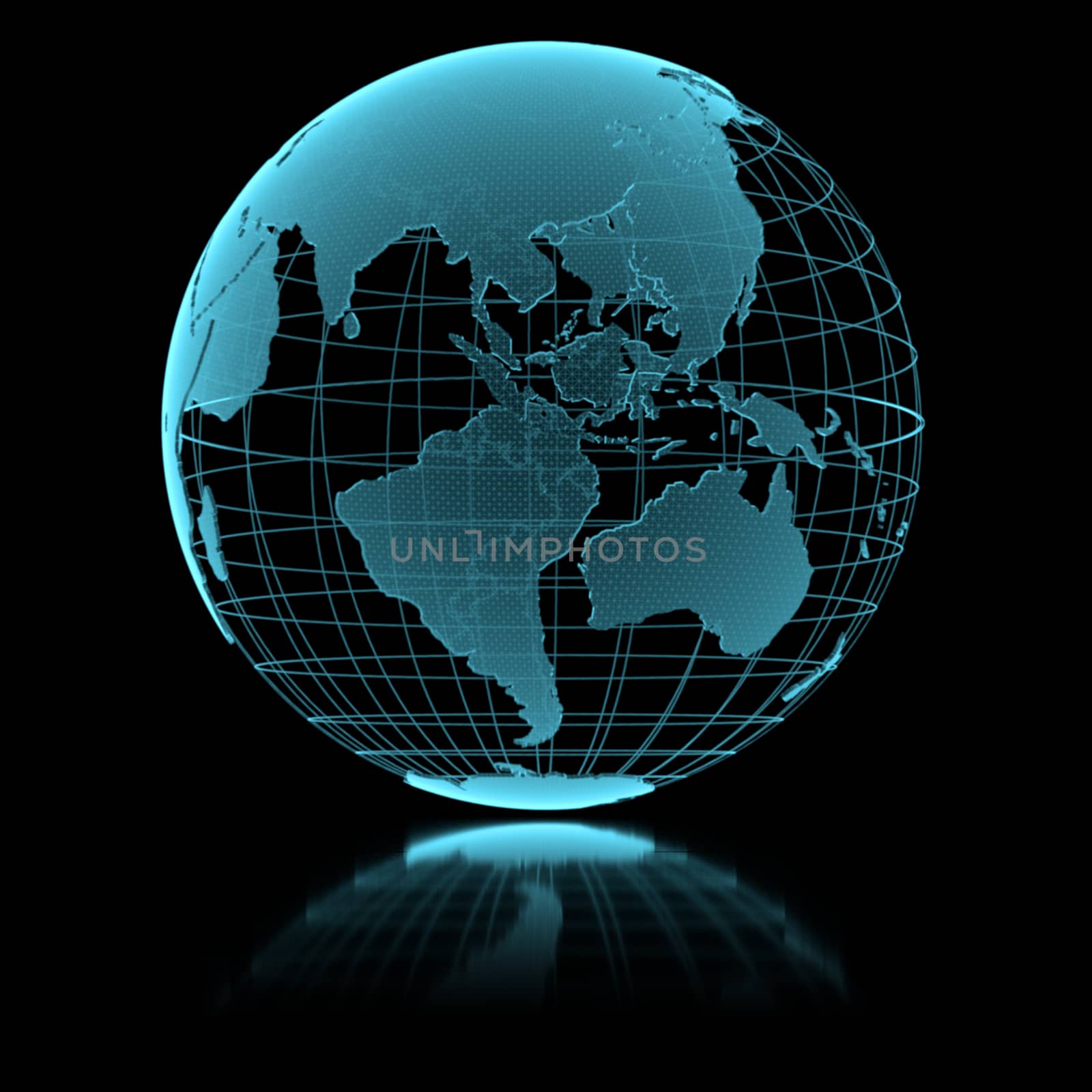 Blue shining transparent earth globe by cherezoff