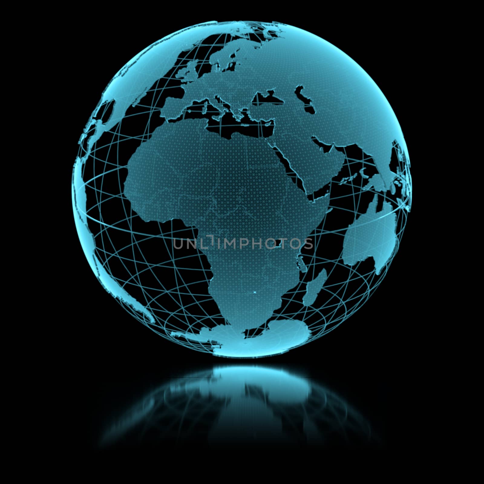 Blue shining transparent earth globe by cherezoff