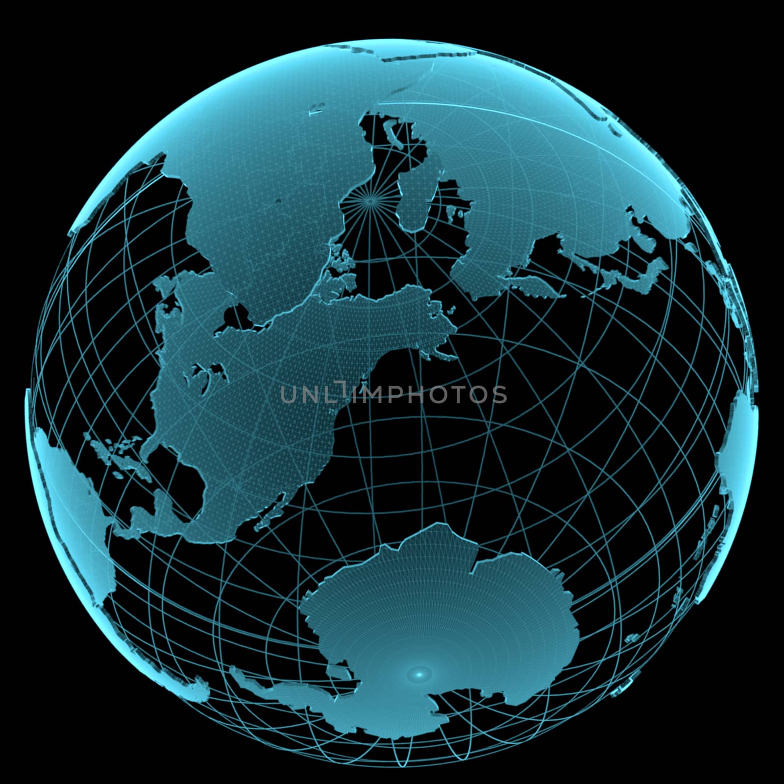 Blue shining transparent earth globe by cherezoff