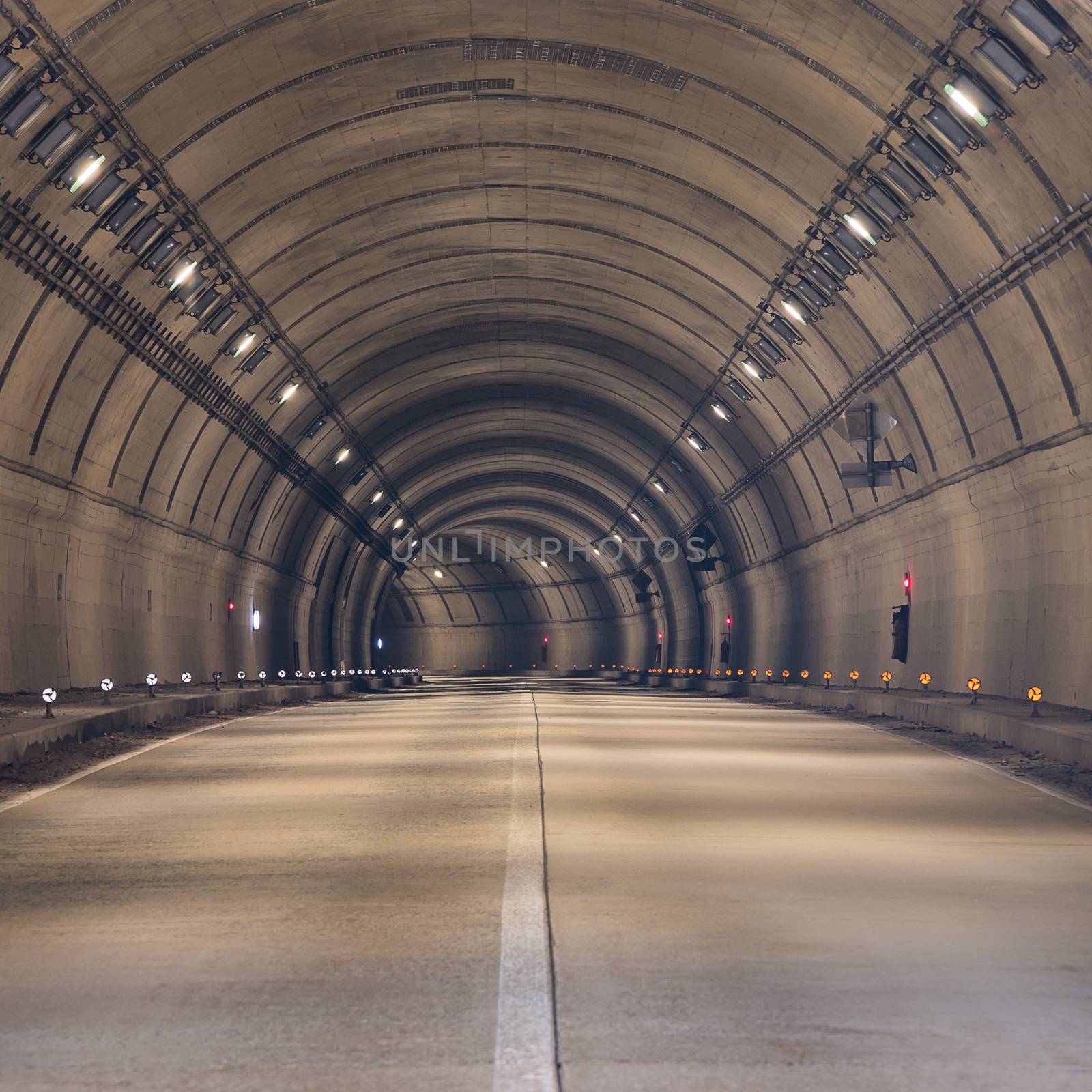 Tunnel Road with two lane highway