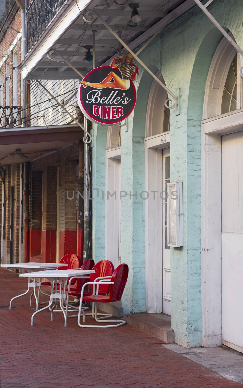 Outdoor terrace of a diner in New Orleans