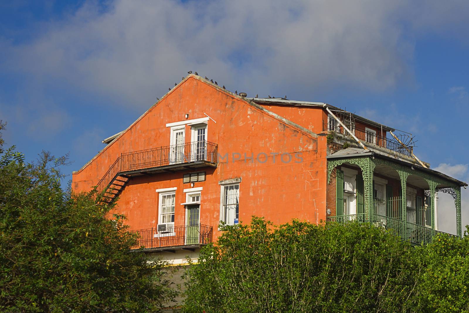 Dirty old house in the French Quarter of New Orleans