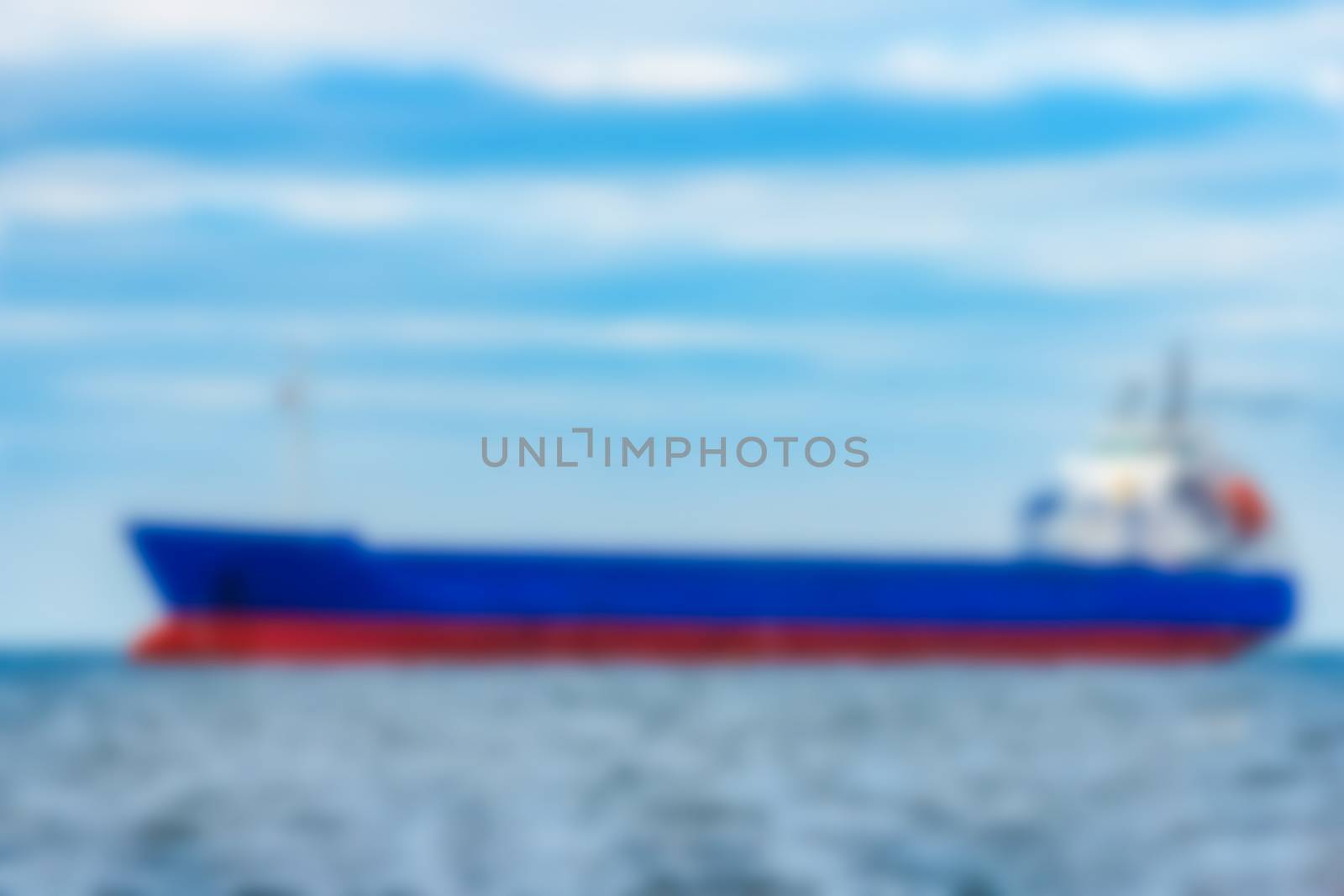 Cargo ship - blurred image by sengnsp