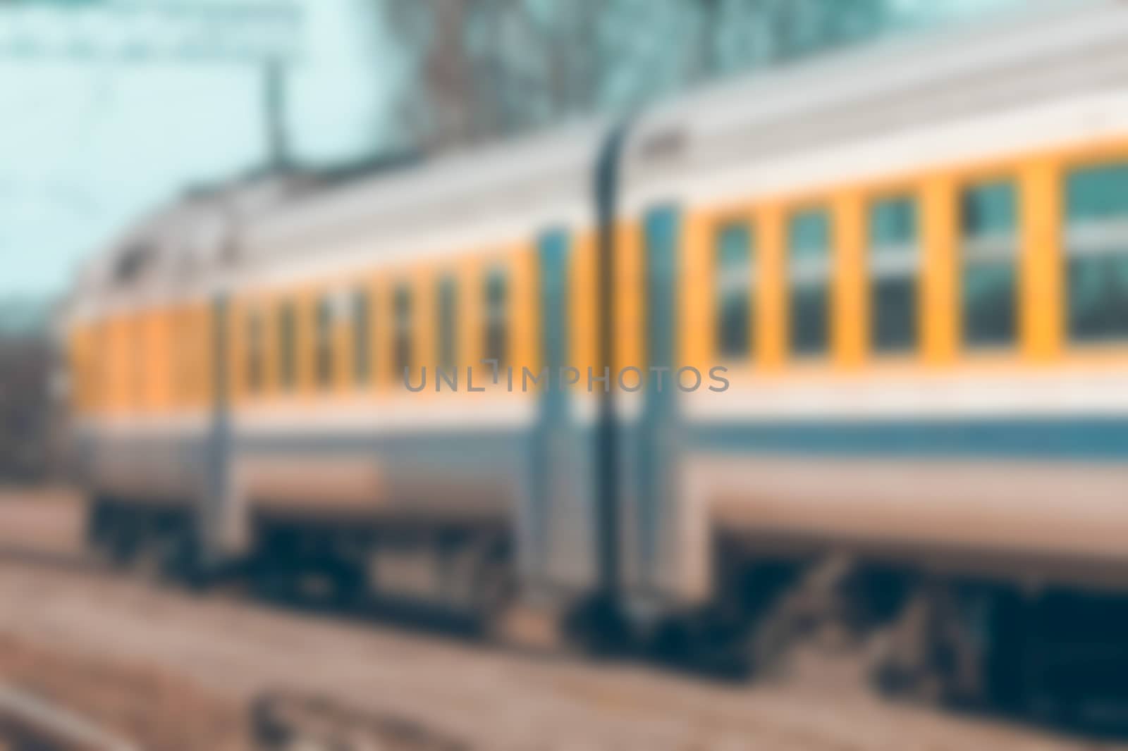 Passenger train - blurred image by sengnsp