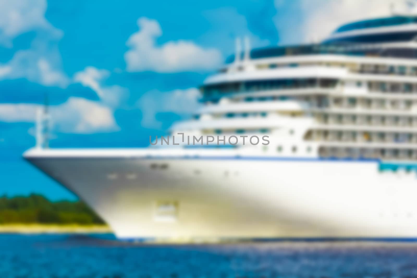 Cruise liner - soft lens bokeh image. Defocused background