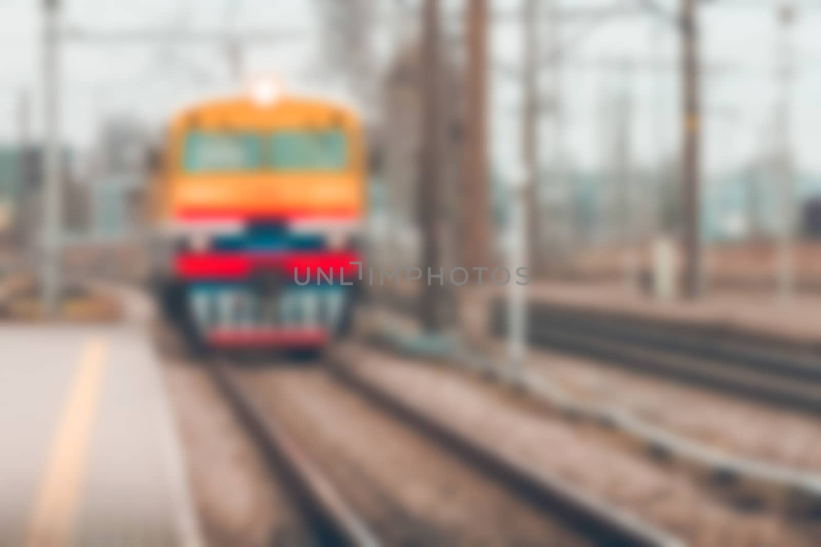 Passenger train - blurred image by sengnsp