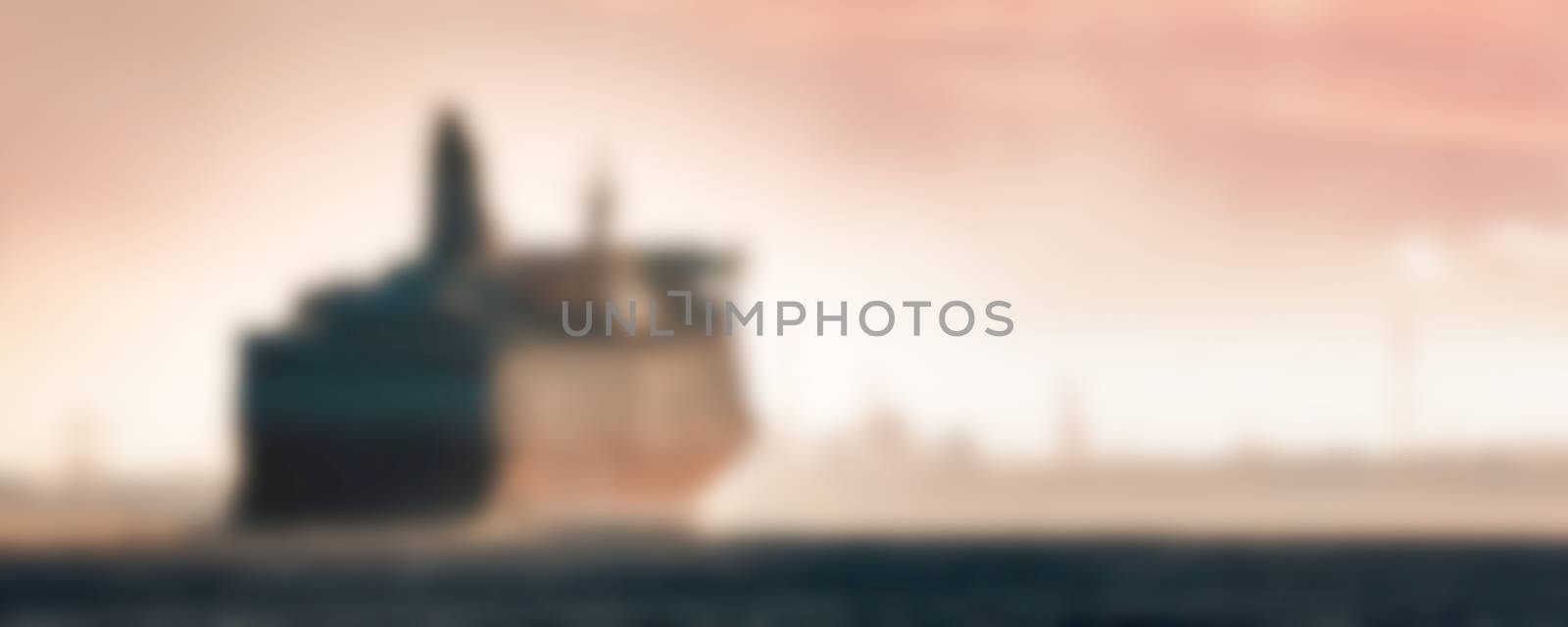 Passenger ship - soft lens bokeh image. Defocused background