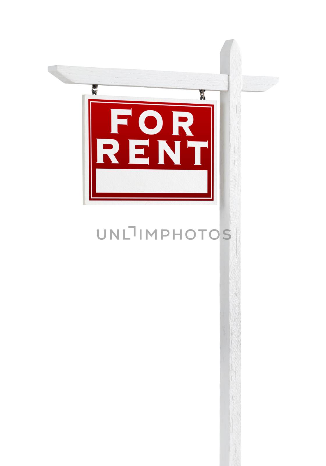 Left Facing For Rent Real Estate Sign Isolated on a White Backgo by Feverpitched