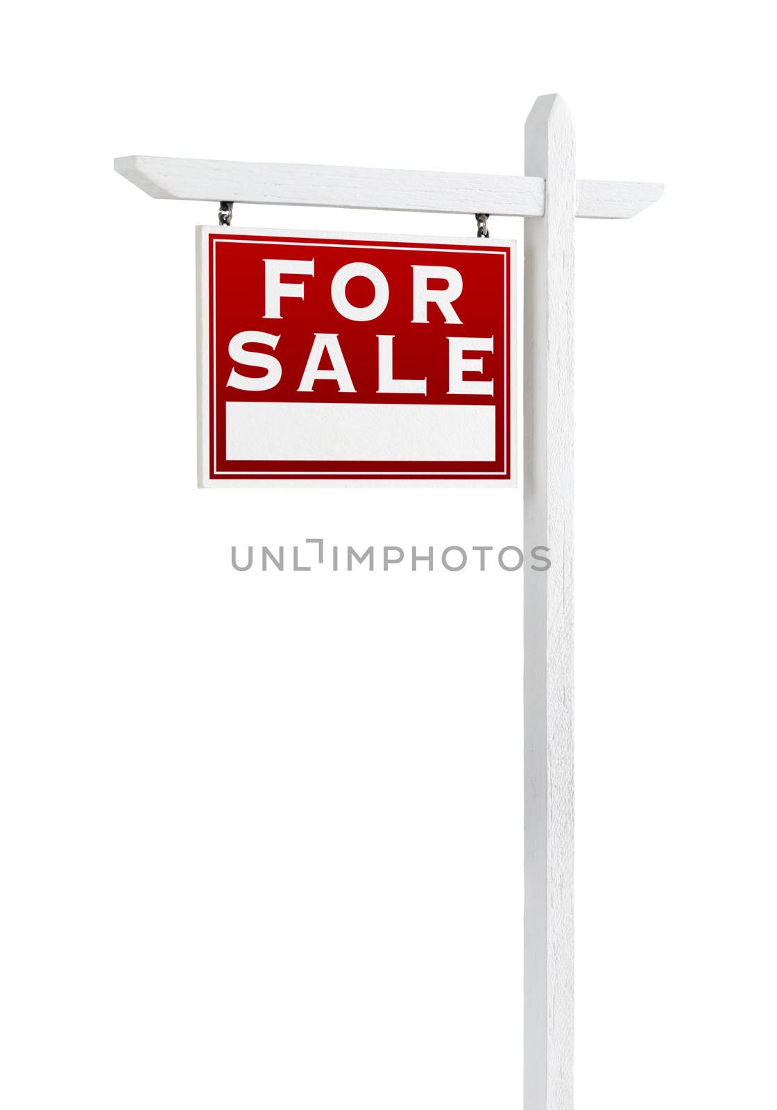 Left Facing For Sale Real Estate Sign Isolated on a White Backgr by Feverpitched