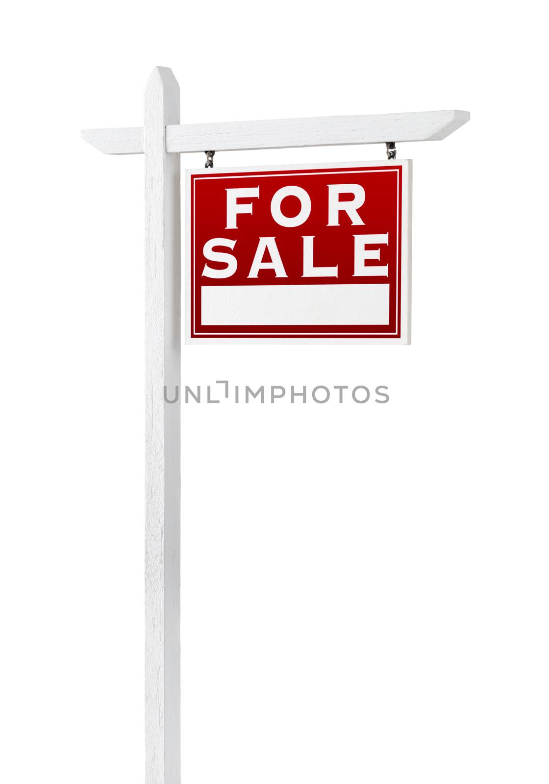 Right Facing For Sale Real Estate Sign Isolated on a White Backg by Feverpitched
