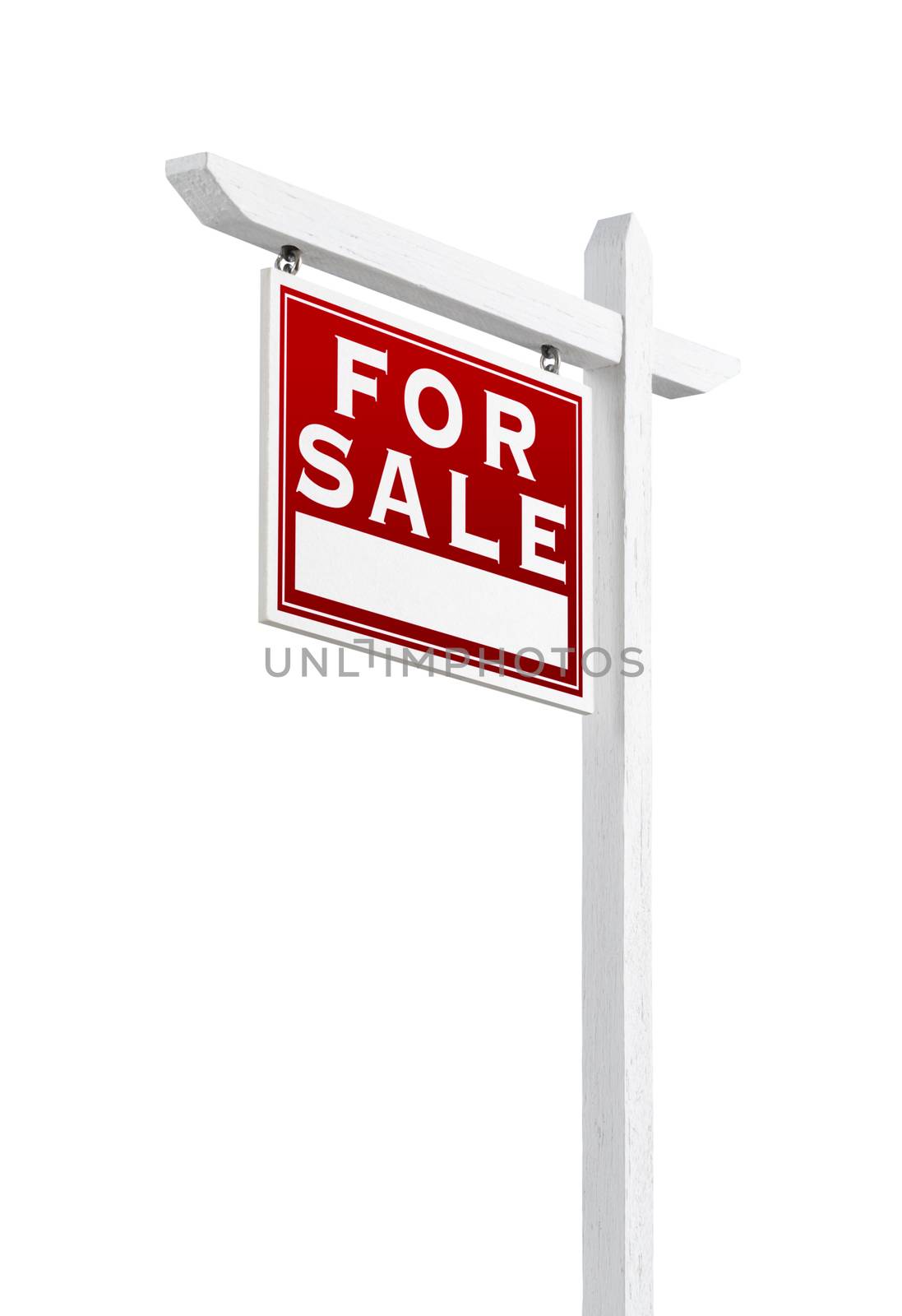 Left Facing For Sale Real Estate Sign Isolated on a White Backgr by Feverpitched