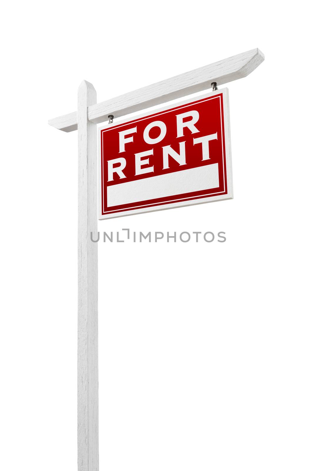 Right Facing For Rent Real Estate Sign Isolated on a White Backgound. by Feverpitched