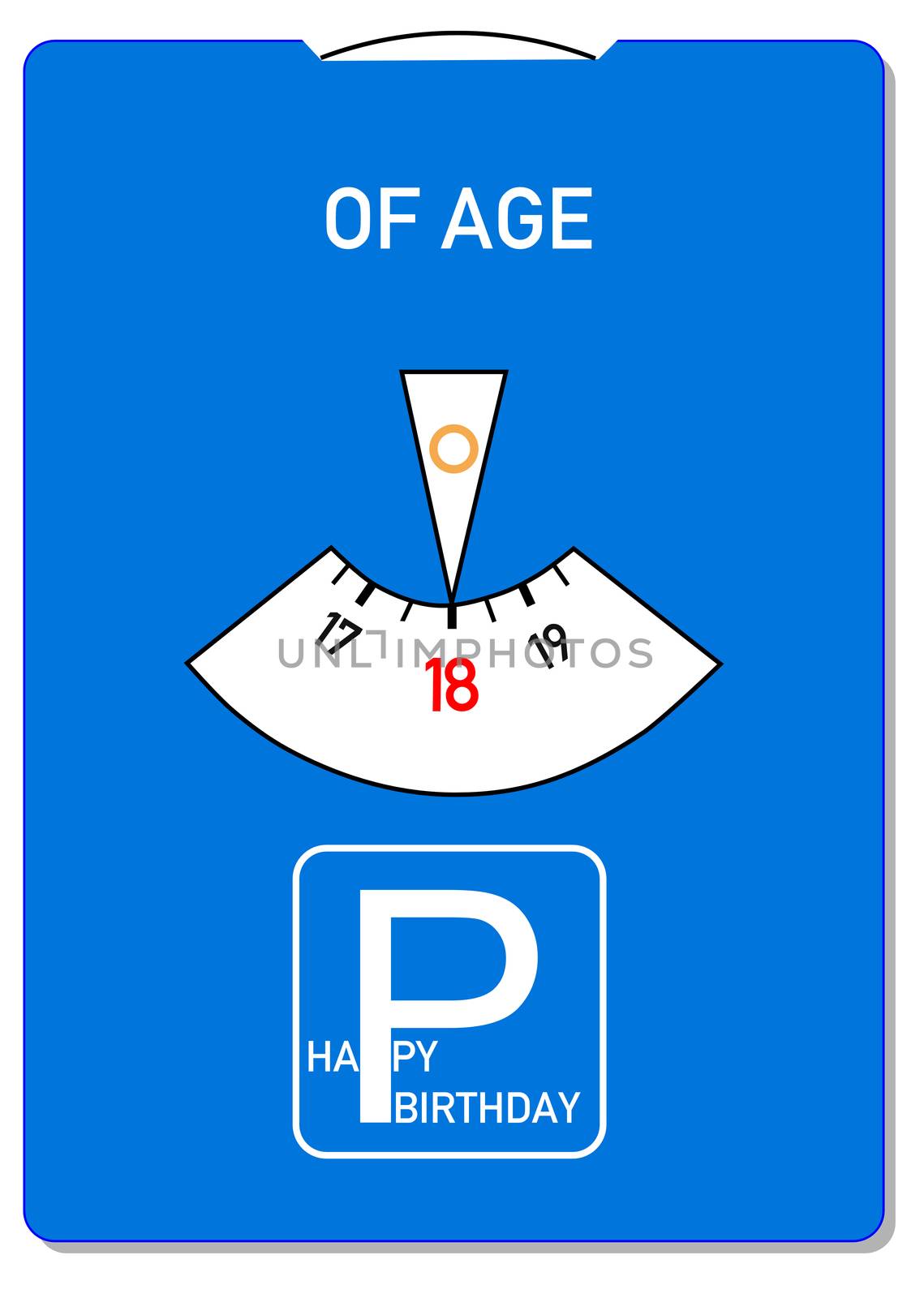 Birthday card for 18th birthday with the word of age