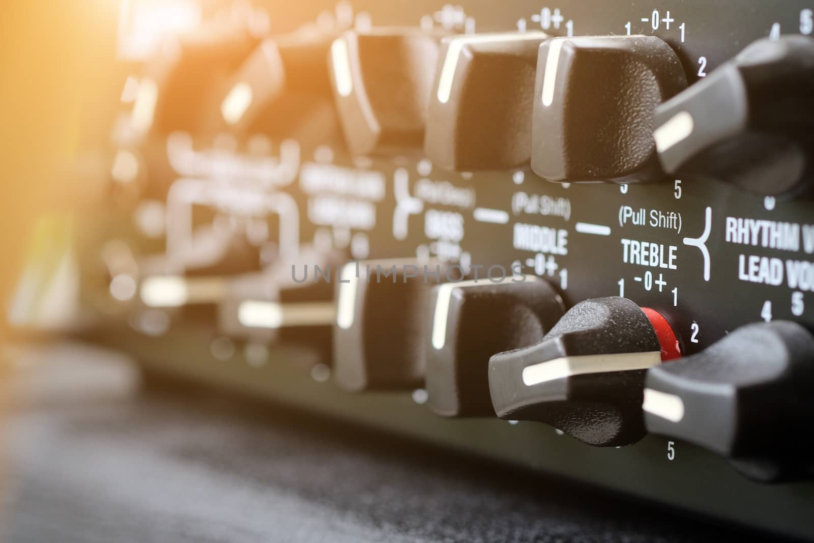 Detail of guitar amplifier