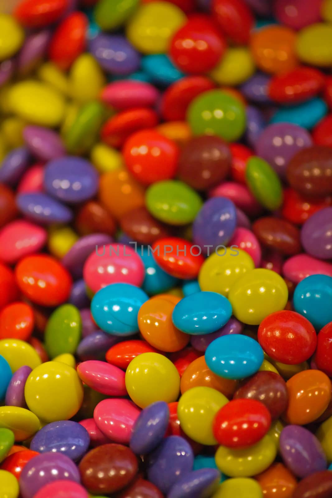 Shinny candies with out of focus background