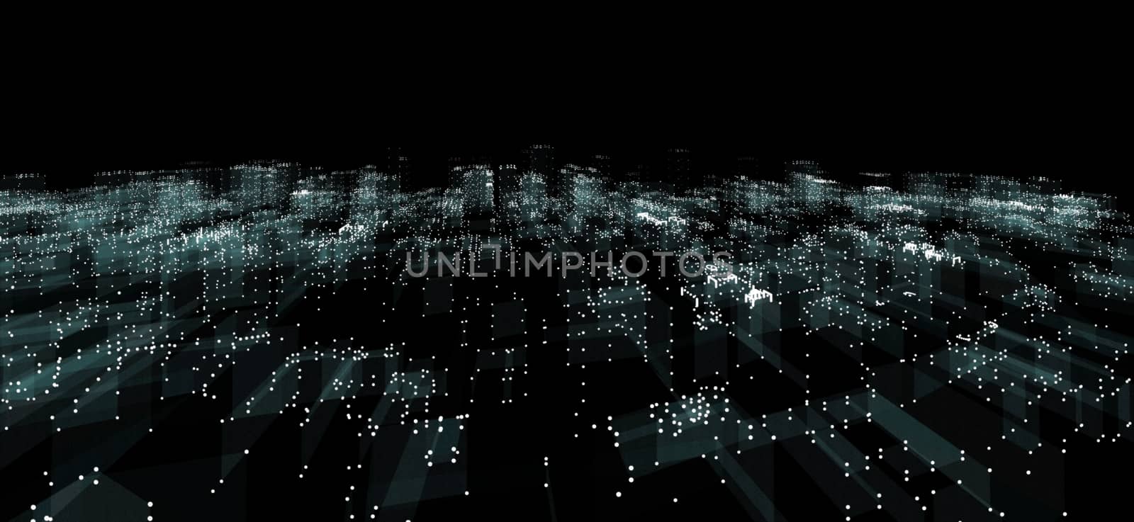 Cityscape futuristic 3d city neon light by cherezoff