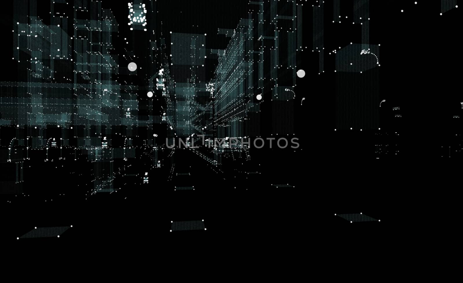 Cityscape futuristic 3d city neon light. 3d illustration. Black background