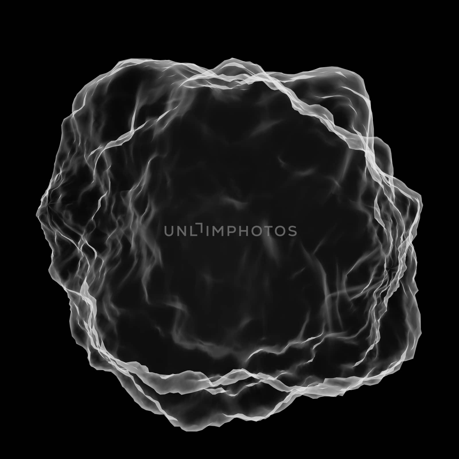 Abstract mesh on dark background. X-ray image of abstract sphere on black background. 3d illustration