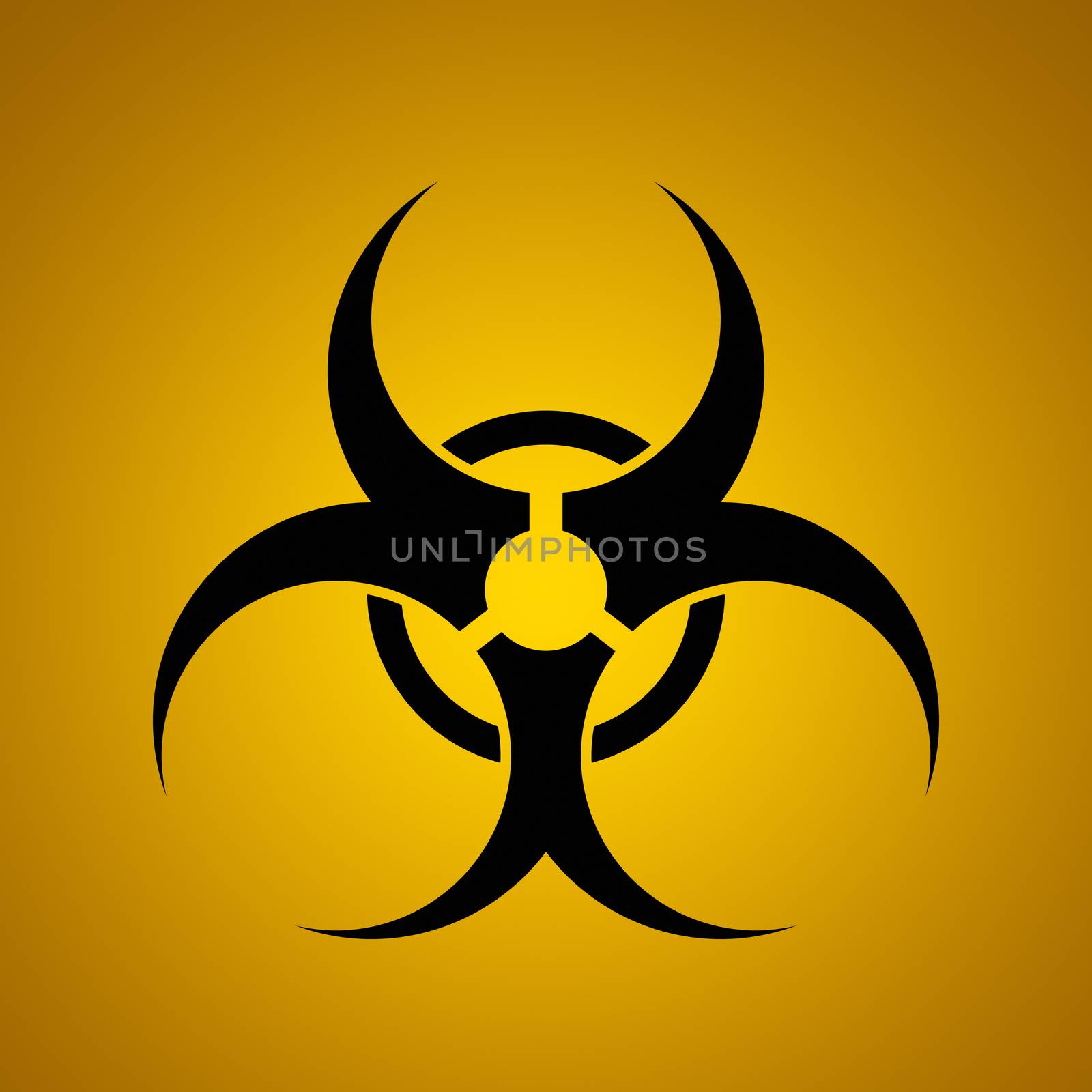 Illustration of a typical biohazard sign symbol