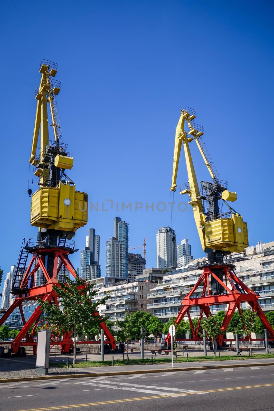 Construction crane in Puerto Madero, Buenos Aires, Argentina